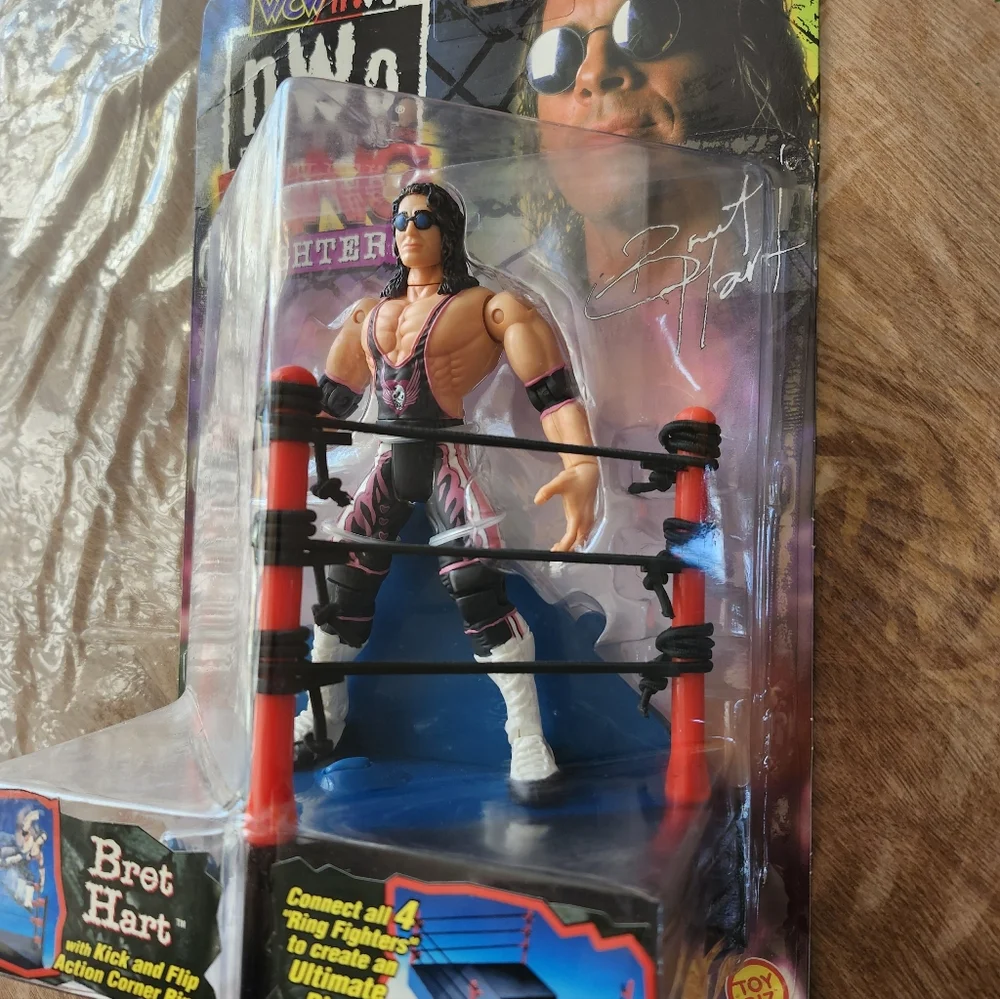 1999 WCW NWO Bret Hart Ring Fighters Series Wrestling Figure Toy Biz - Picture 3 of 8